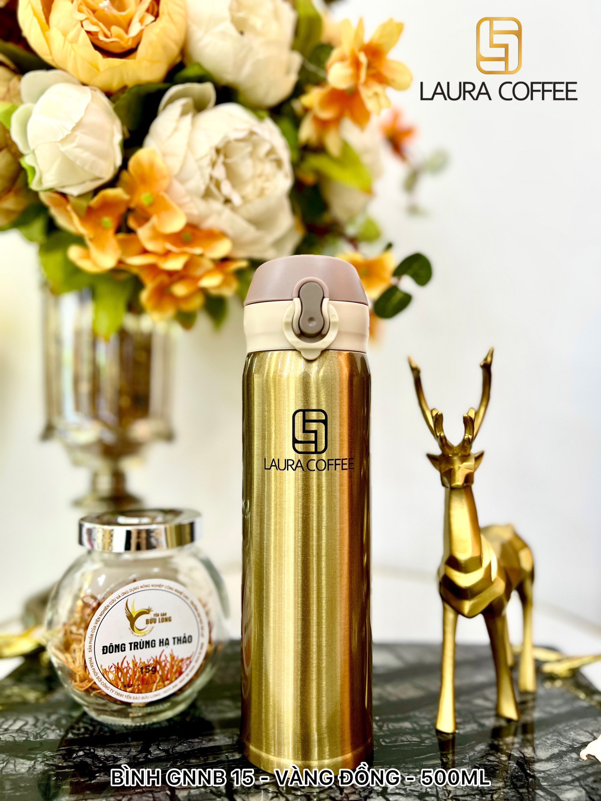 Bình giữ nhiệt nắp bật 500ml - Laura Sunshine