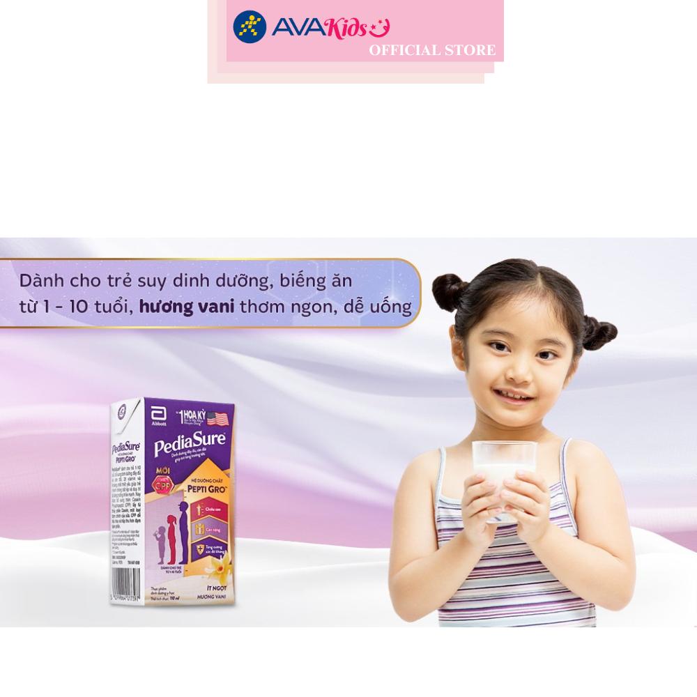 Thùng 48 hộp sữa pha sẵn Abbott PediaSure hương vani 110 ml (1 - 10 tuổi)