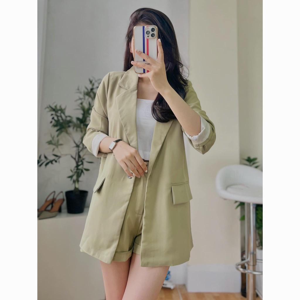Áo blazer xanh bơ siêu hot