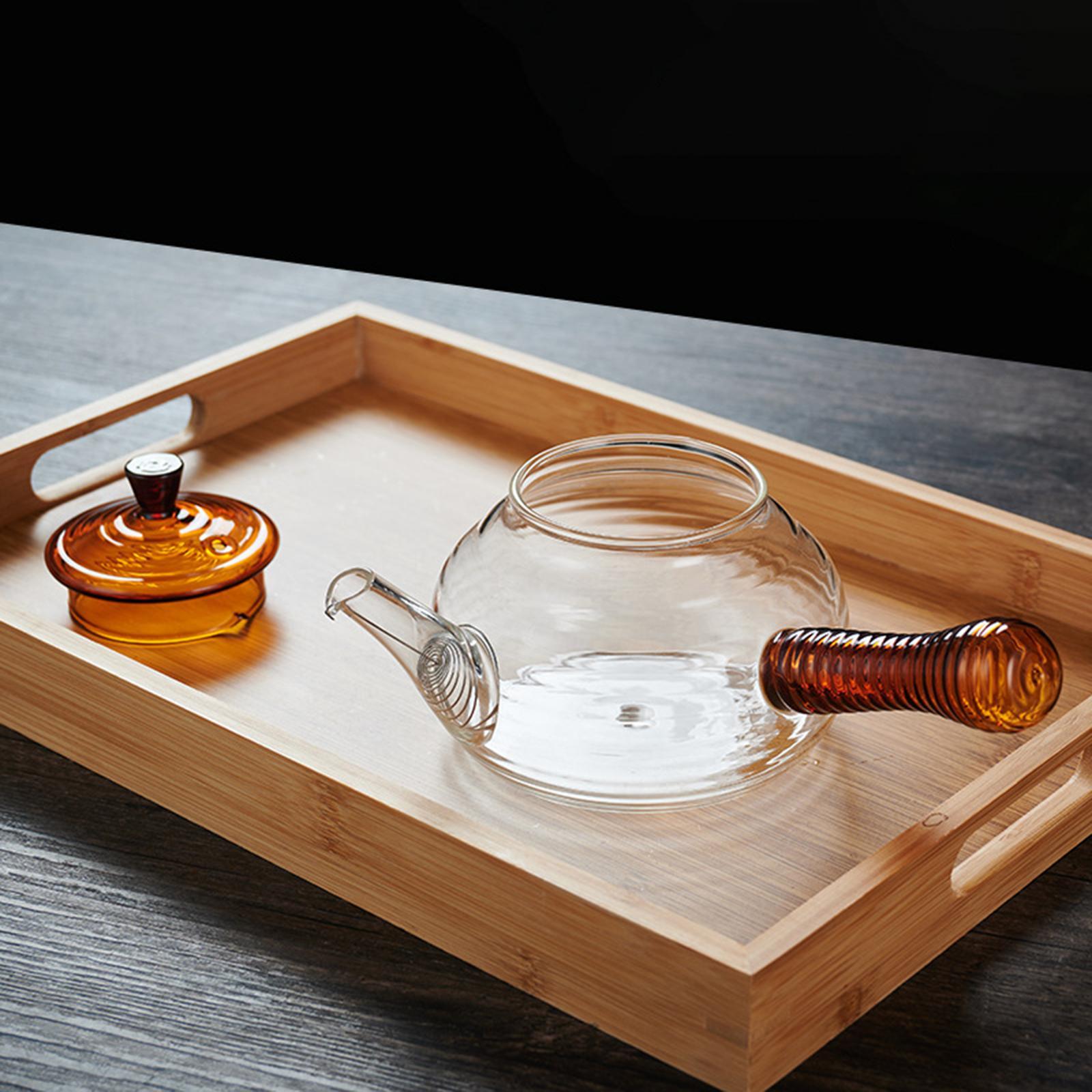 Borosilicate Glass Teapot with Tea Strainer Hand Blowing Clear Tea Pot for Loose Leaf Tea