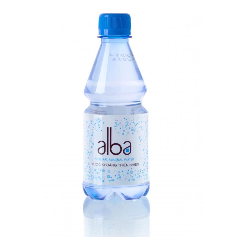 Thùng 24 chai Nước khoáng thiên nhiên ALBA không gas PET 350ml