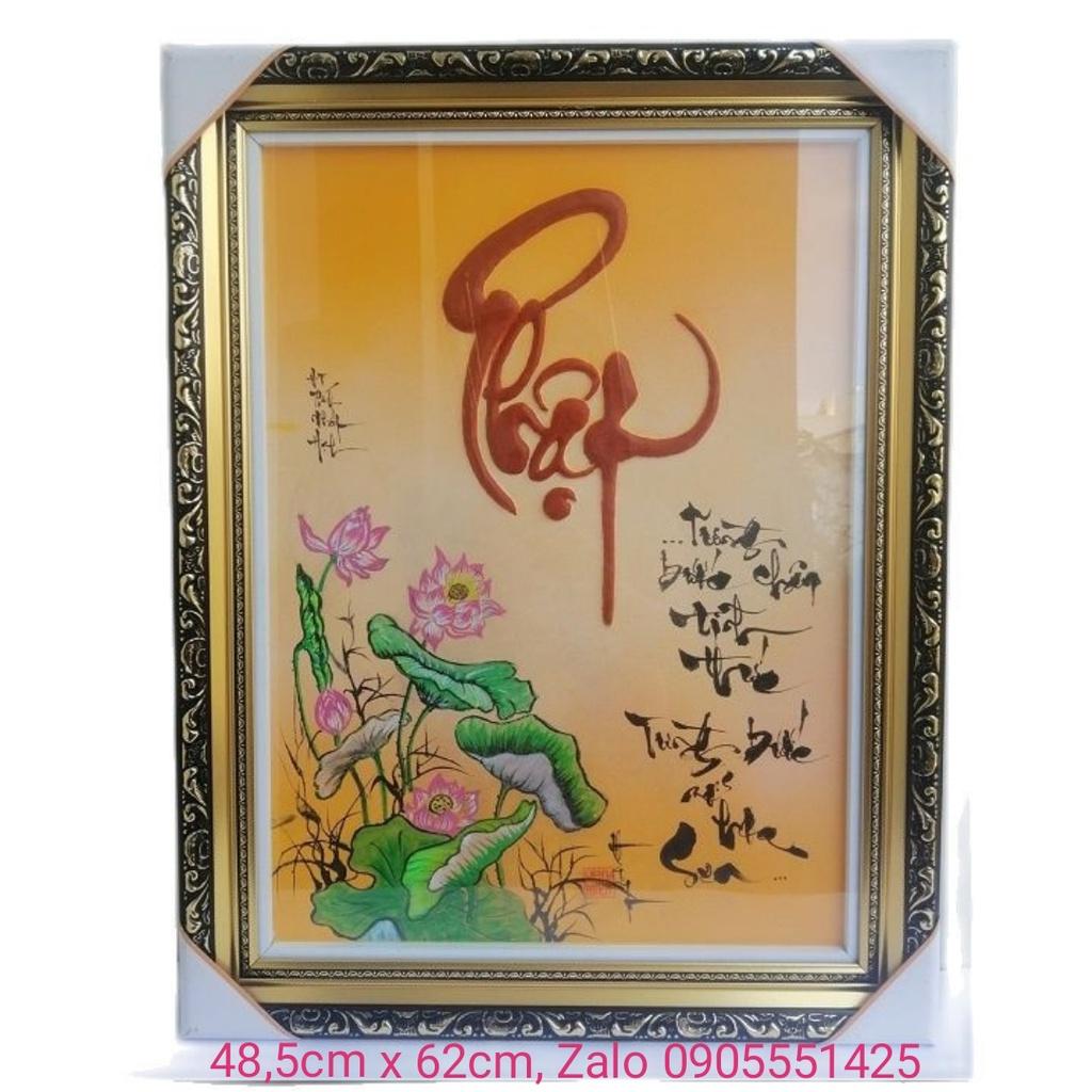 Tranh Thư pháp chữ PHẬT. Quà tặng ông bà,cha mẹ. Quà tết.Tranh trang trí tết