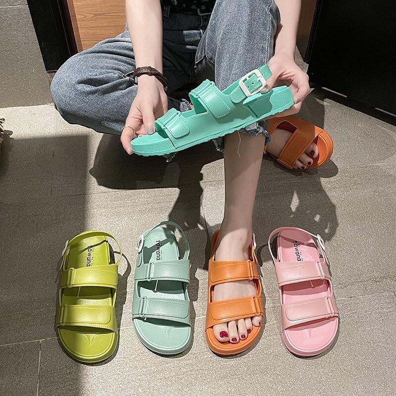 SANDAL NỮ CAO SU DẺO, Giày Sandals nữ kẹo màu mẫu mới