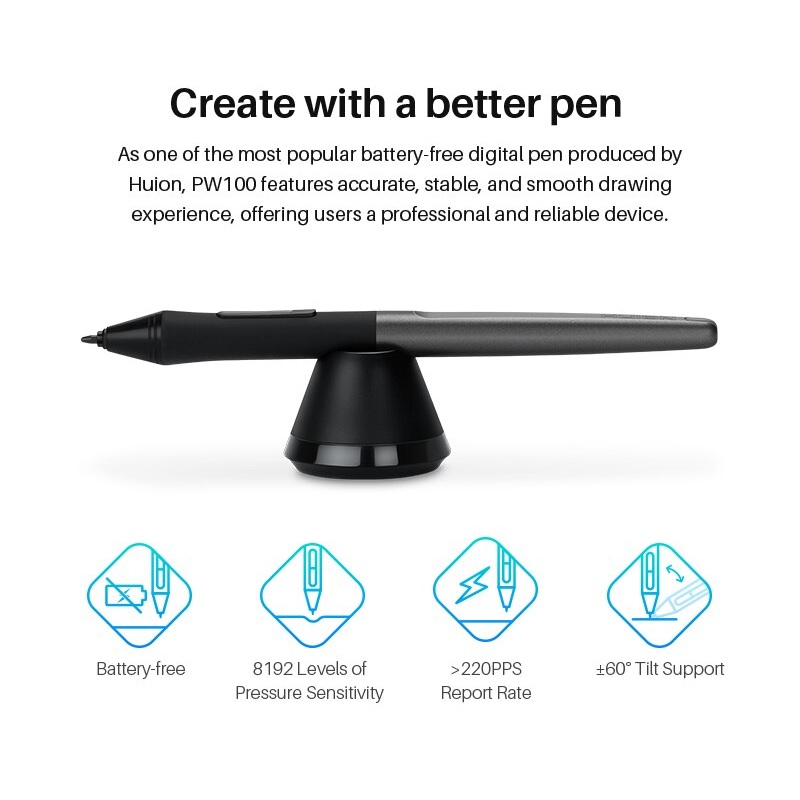 Bảng Vẽ Điện Tử Đồ Họa HUION H580X INSPIROY Kỹ Thuật Số Kèm Bút Vẽ PW100 - Hàng Nhập Khẩu