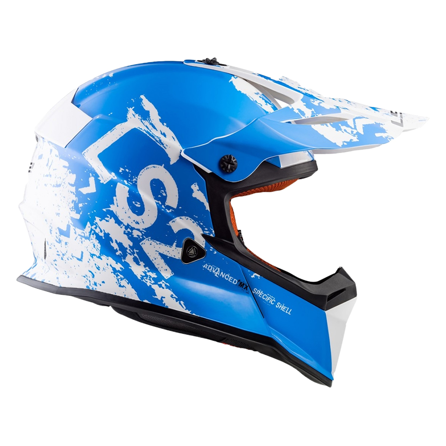 Mũ Bảo Hiểm Fullface Off Road LS2 MX437 Fast Spot White Blue