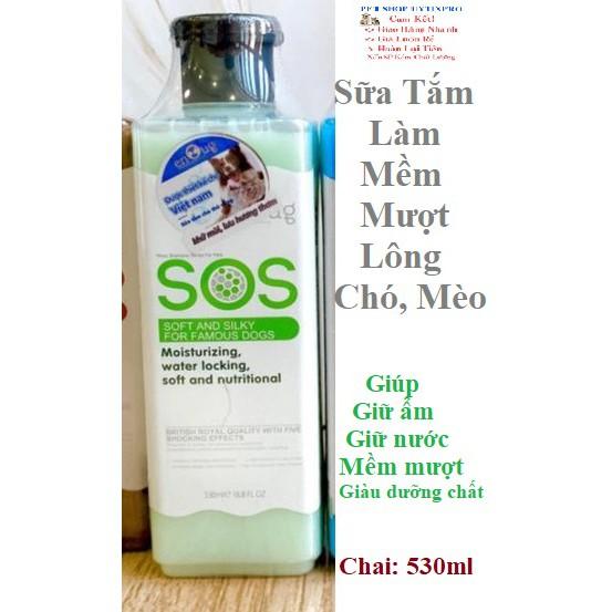 SỮA TẮM SOS CHO THÚ CƯNG CHÓ MÈO Chai 530ml Hàng chính hãng