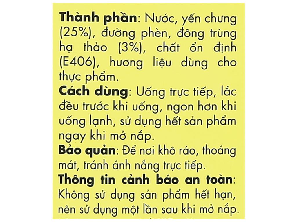 (combo 2 hộp) Yến Sào wins'Nest 25% tổ yến chưng đông trùng hạ thảo (6 Lọ x 70 ml / Hộp) kèm túi xách