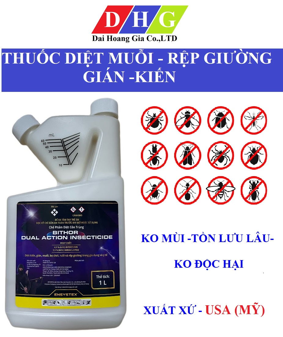 Thuốc diệt côn trùng BITHOR DUAL ACTION diệt muỗi, rệp giường, gián, kiến....