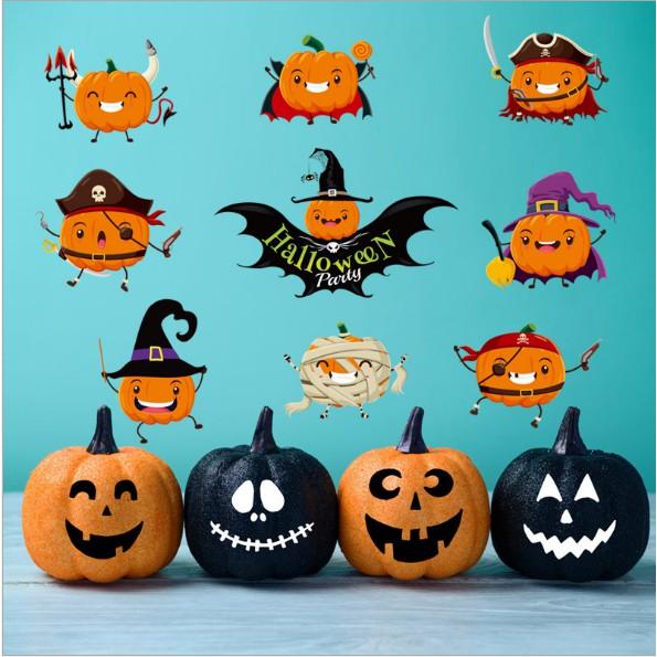 Decal trang trí tường - Lễ Hội Halloween Bí Đỏ Thần Bí
