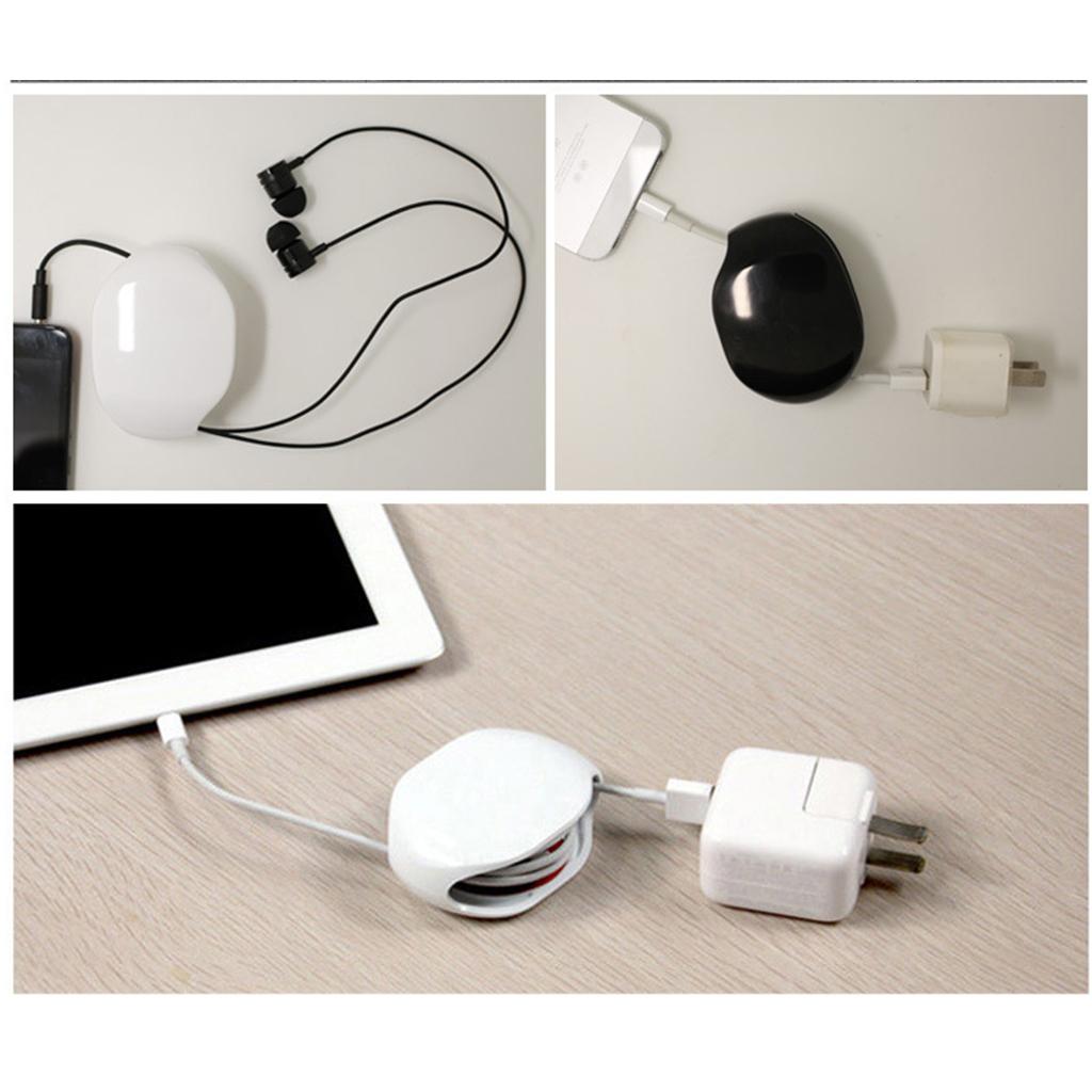 2x Automatic Cable Winder Cord Organizer Holder for Headphones White