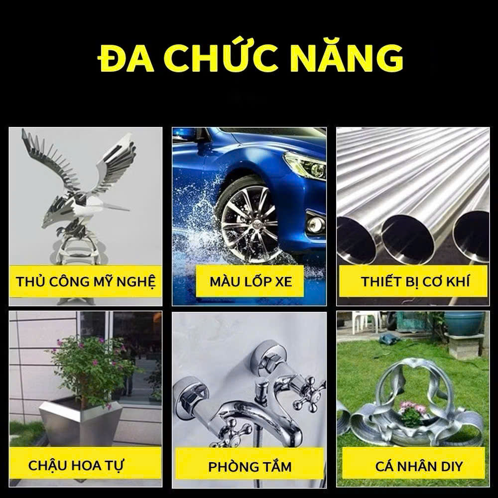 Sơn Xịt Màu Crom Loại Xịn - Độ Bám Dính Cao, Chịu Nhiệt Tốt, Chuyên Dụng Cho Sắt Thép &amp; Xe Cộ