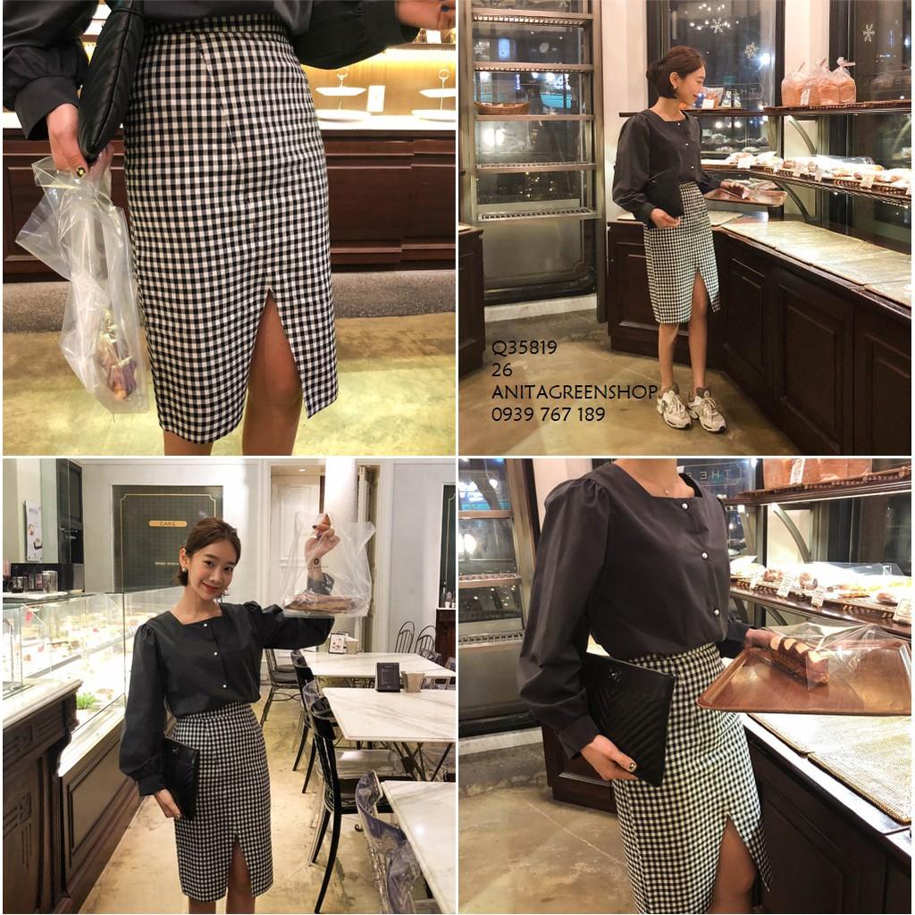 Q35819 CHÂN VÁY CARO CÔNG SỞ
