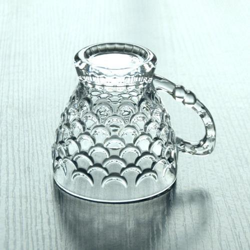 Ly Thủy Tinh Green Apple Fish scale Tea 210ml | Cốc Thủy Tinh có Quai cao cấp