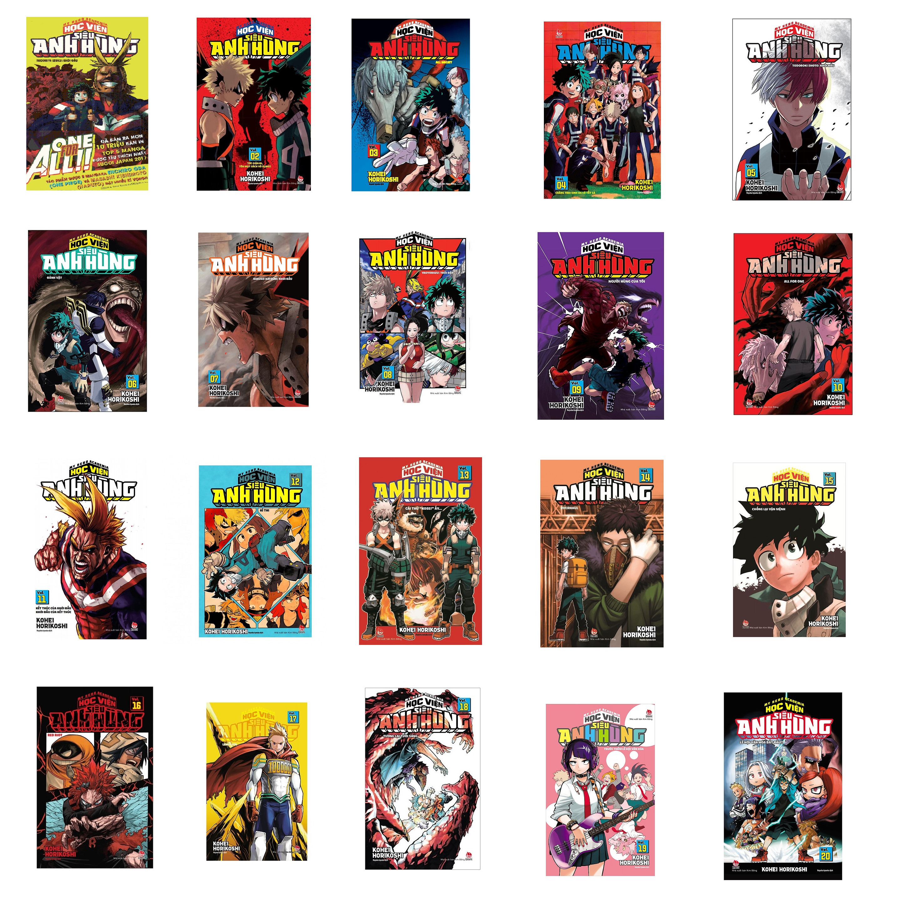 Bộ sách My Hero Academia - Học Viện Siêu Anh Hùng Tập 01 - 20 (Bộ 20 tập)