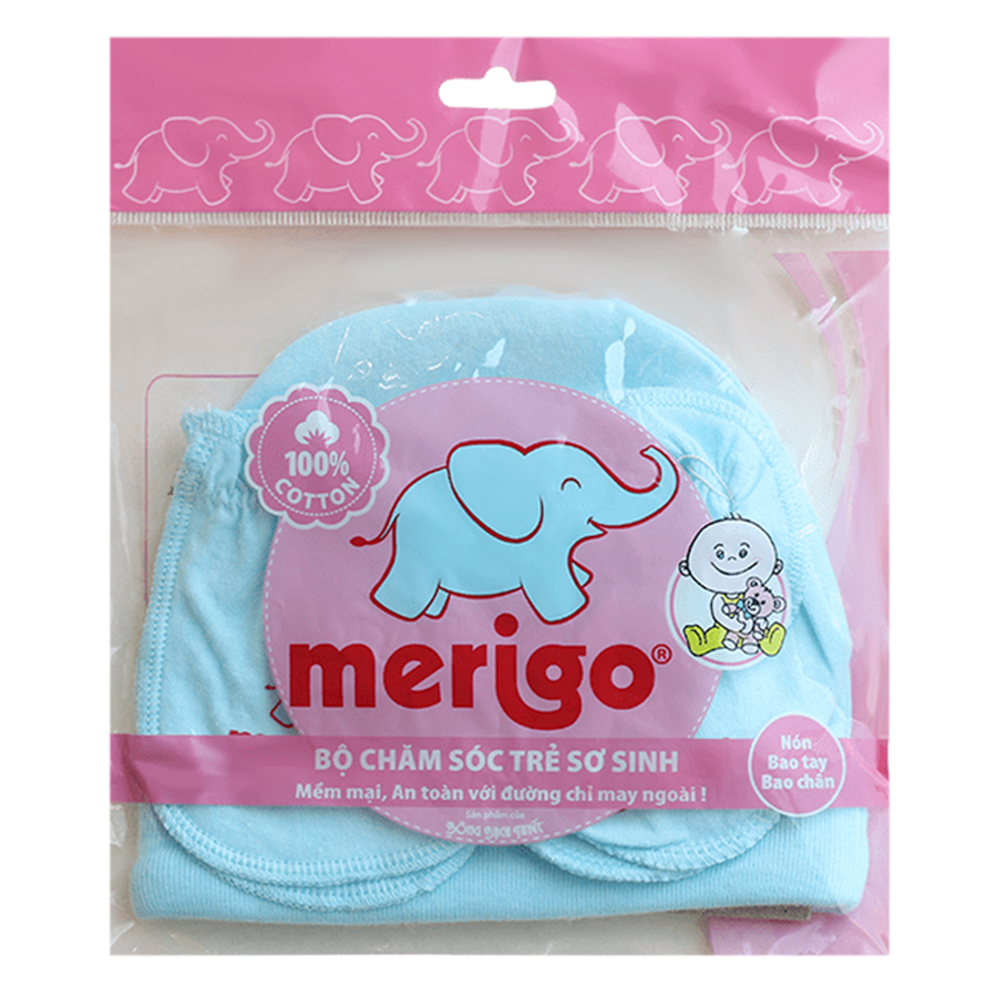 Bộ Chăm Sóc Trẻ Sơ Sinh Merigo Bông Bạch Tuyết TP-BABY03 - Xanh Dương