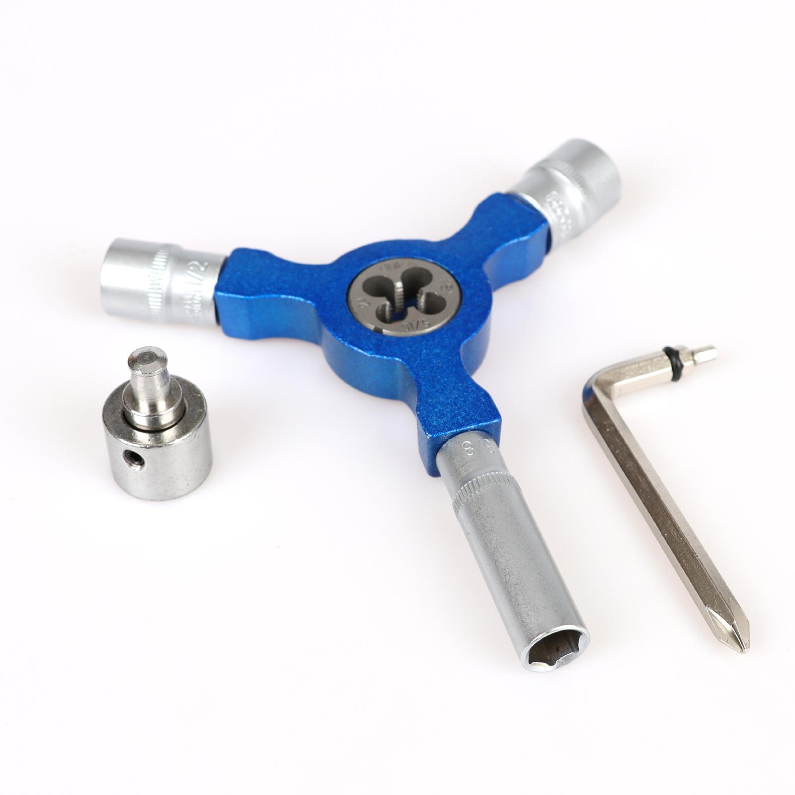 Skateboard Tools Skate Y Tool Multi Skate Wheels Roller Repair Wrench Blue