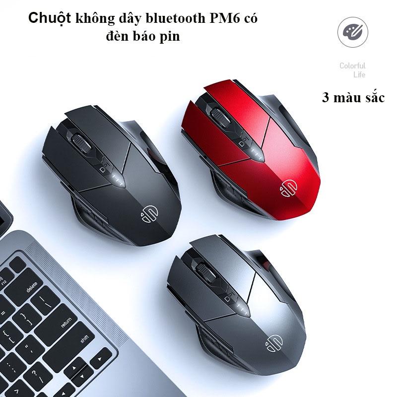 Chuột không dây bluetooth pin sạc INPHIC PM6 có đèn báo pin, SILENT chống ồn bấm cực êm - Chuột Bluetooth cho máy tính - Hàng chính hãng