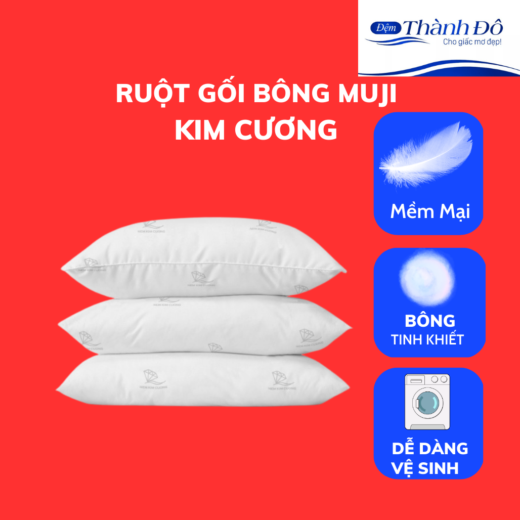 Ruột gối xuất khẩu cao cấp kim cương 45x65