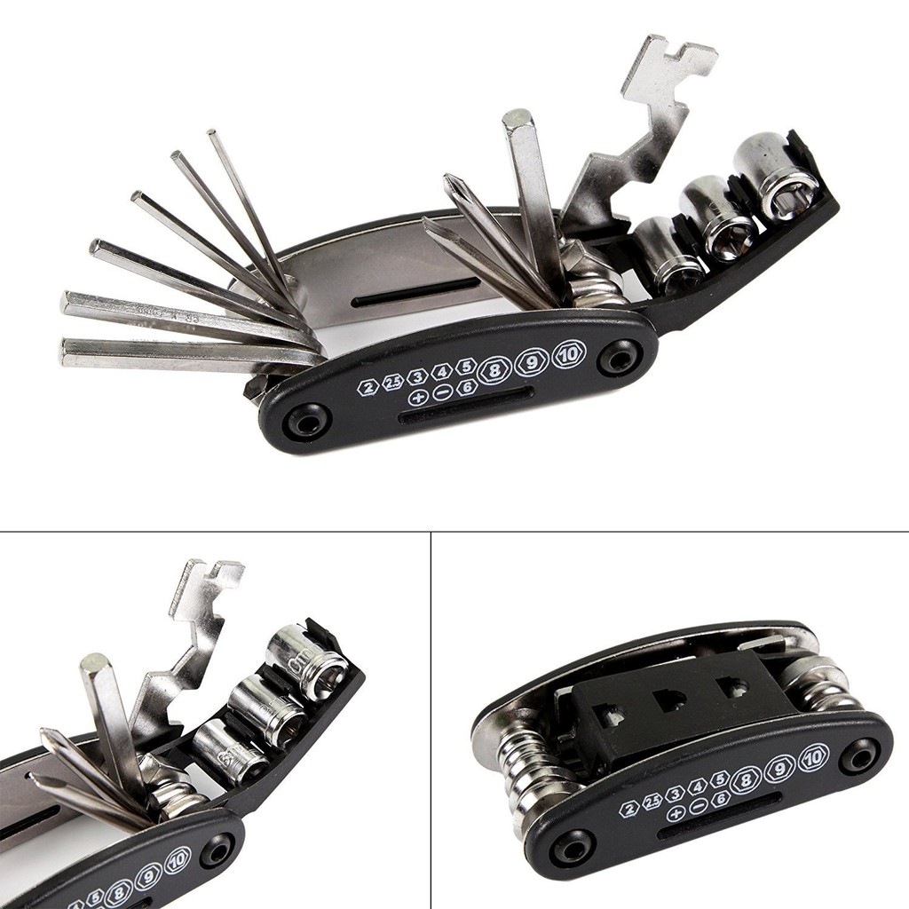Bộ Dụng Cụ Sửa Chữa Xe Đạp Đa Năng Bộ Lục Giác Sửa Chữa Cầm Tay Tua Vít 16-In-1 Kèm Bộ Dụng Cụ Vá Xe Đạp