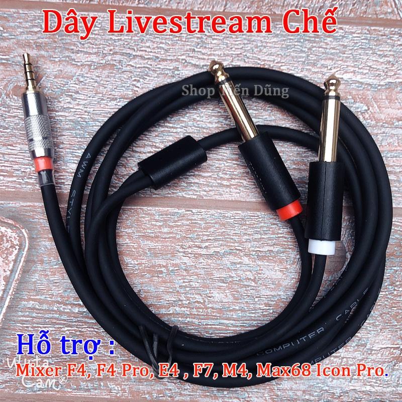 Dây Livestream Chế 1 Đầu 3.5 ra 2 Đầu 6.5 Dùng Cho Mixer,  Icon Pro Âm li- Dây live stream Cao Cấp Chất Lượng