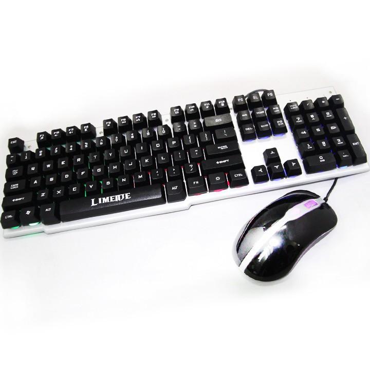 Bộ bàn phím giả cơ và chuột LIMEIDE GTX500 Led 7 màu (Màu Đen)+ Tặng Lót chuột