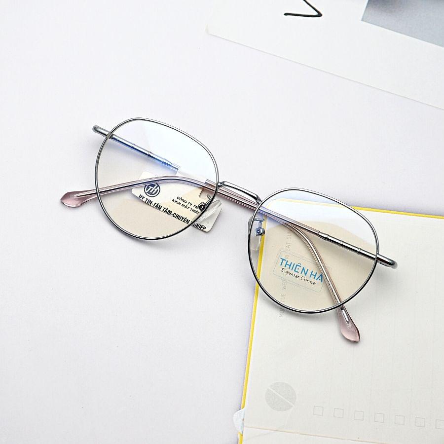 Gọng kính tròn nam nữ THIÊN HÀ OPTICAL dáng đa giác chất liệu thép ko gỉ chắc chắn trẻ trung nhiều màu TH6895