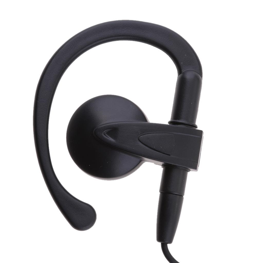 2PCS NEW D Shape Earphone Earpiece Headset Mic PTT for