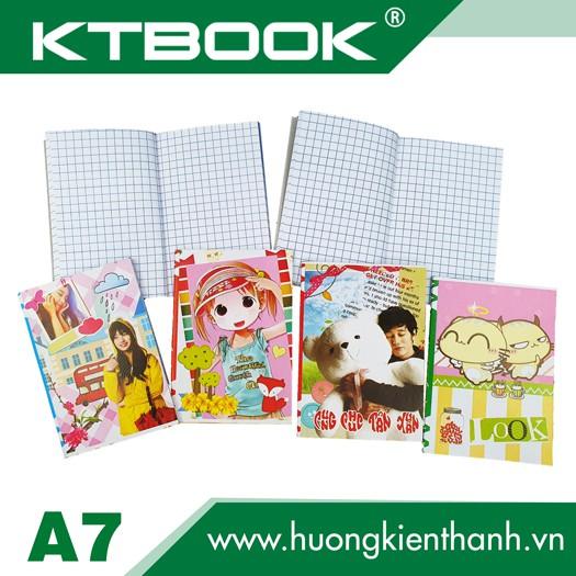 Gói 50 cuốn Sổ tay A7 bìa giấy cứng KTBOOK cao cấp ruột giấy trắng caro cao cấp