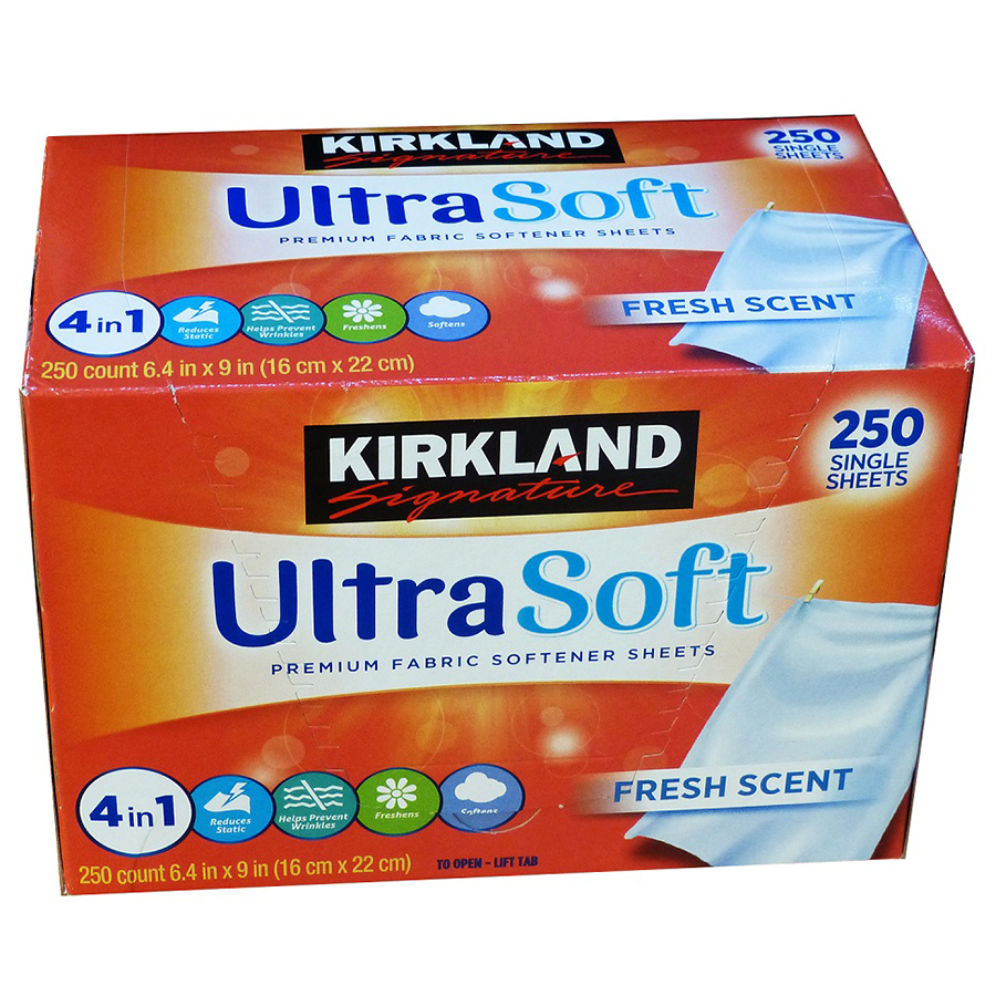 Giấy xả Kirkland Signature Ultra Soft Premium Fabric Fresh Scent - Hộp 250 tờ