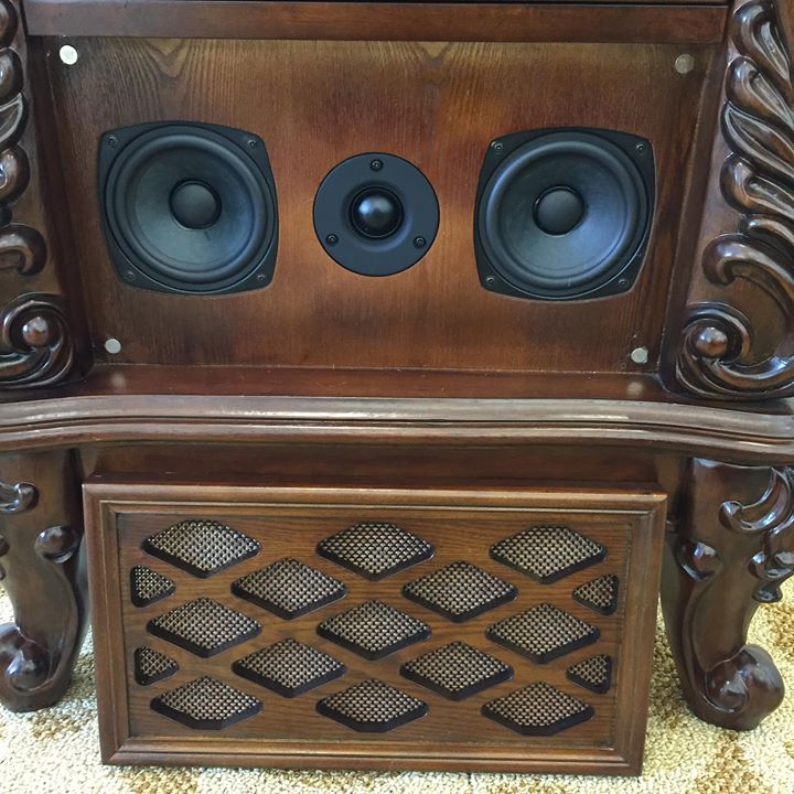 BỘ MÁY PHÁT NHẠC LOA KÈN ĐỒNG MPN18 cao cấp Đa chức năng nghe đĩa than, đĩa CD, DVD, USB, Bluetooth và đài FM