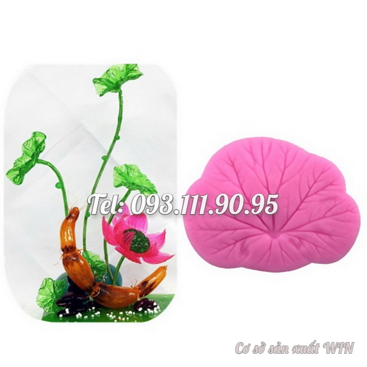 Khuôn silicon làm bánh, rau câu lá sen - Mã số 1586