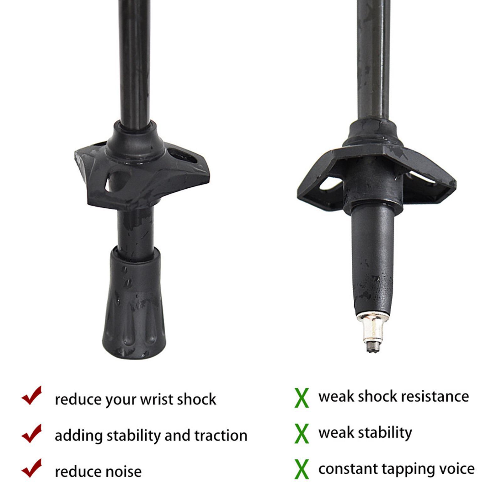 4x Walking Pole Tip Trekking Pole Tips Hiking Poles Rubber Tips for Camping