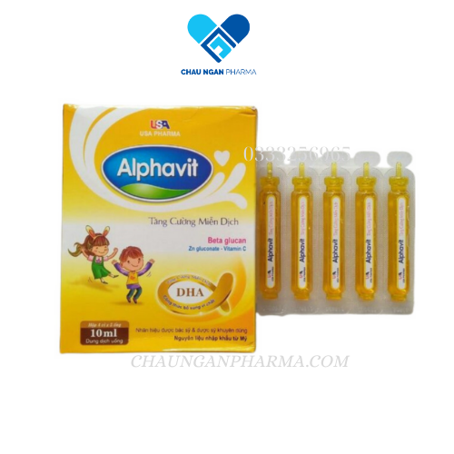 Siro tăng sức đề kháng tăng cường miễn dịch Alphavit giúp bé khỏe mạnh ăn ngủ ngon hộp 20 ống x 10ml