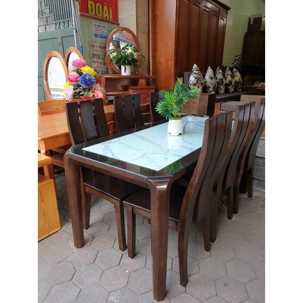 Bộ bàn ăn mặt đá 6 ghế