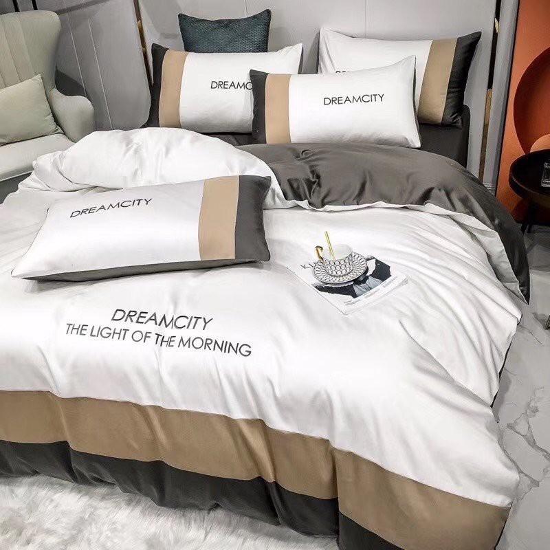 Bộ Vỏ Chăn Ga Gối Lụa DREAM - SUMOI Đơn Giản Mà Cực Chất - Màu Trắng