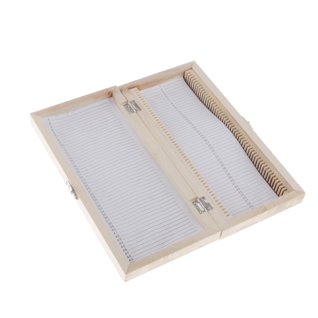 Kính Hiển Vi Trượt Bảo Quản Hộp Gỗ Mẫu Vật Giữ Bộ 50 Hộp Bảo Quản