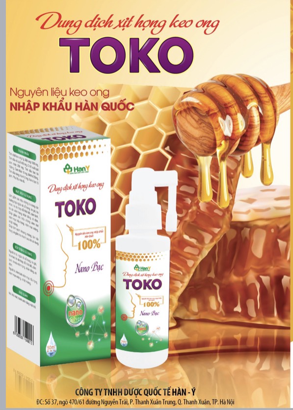 Dung dịch xịt họng keo ong TOKO Tako nguyên liệu keo ong nhập khẩu Hàn Quốc, Nano bạc chai lớn 50ml