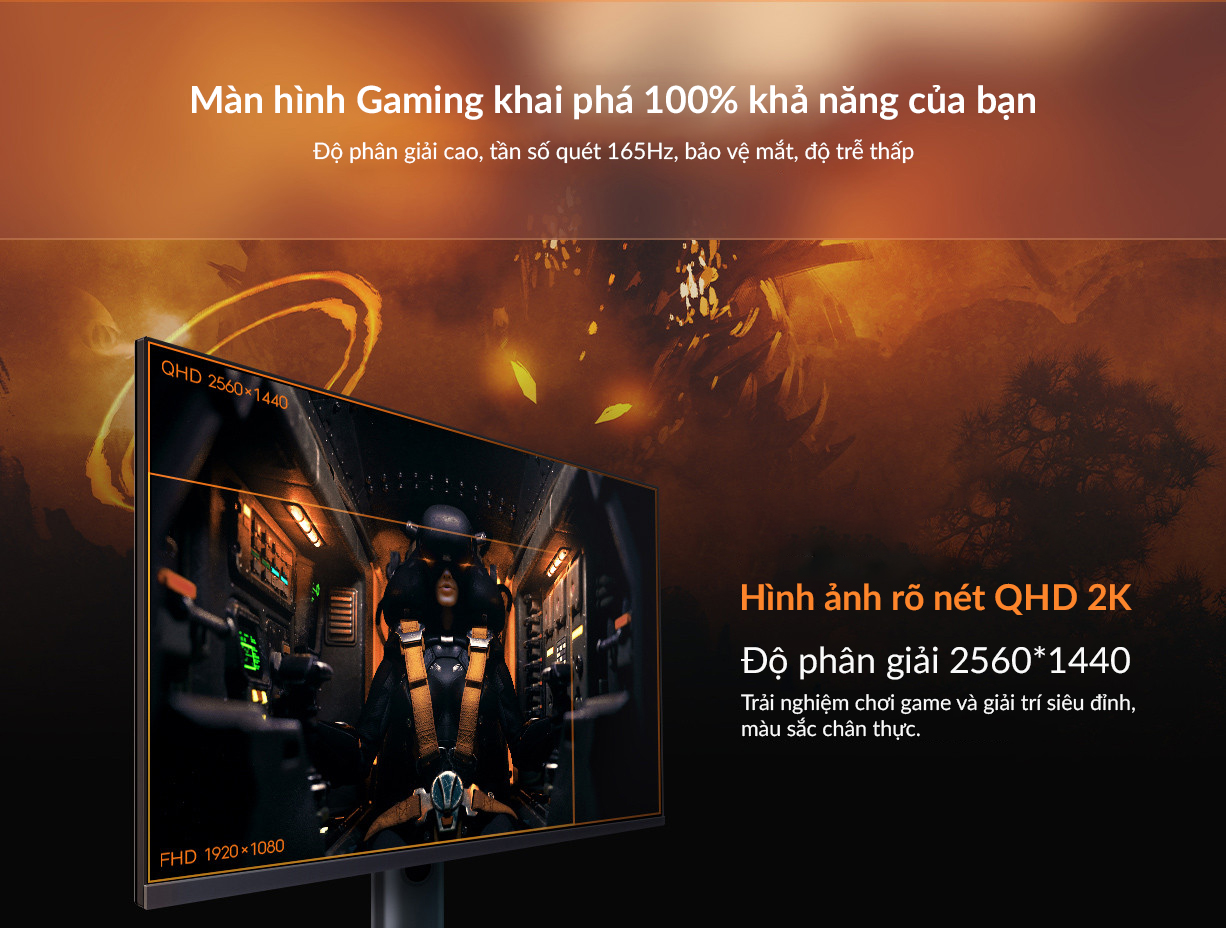 Màn Hình Xiaomi Redmi G27 Tần Số Quét 165Hz FHD Phản Hồi 1 MS Chơi Game, Làm Việc Không Mỏi Mắt - Hàng Nhập Khẩu