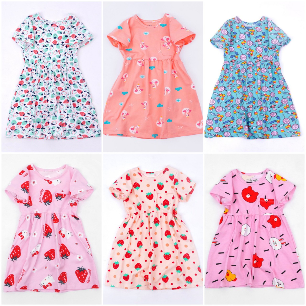Váy cộc tay cotton bé gái 9m-5 tuổi