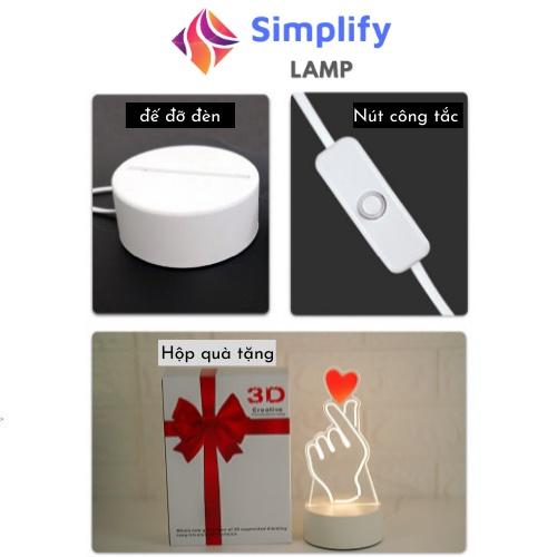 Đèn Ngủ 3D Led cute phong cách dễ thương, đèn Led trang trí cực đẹp S01