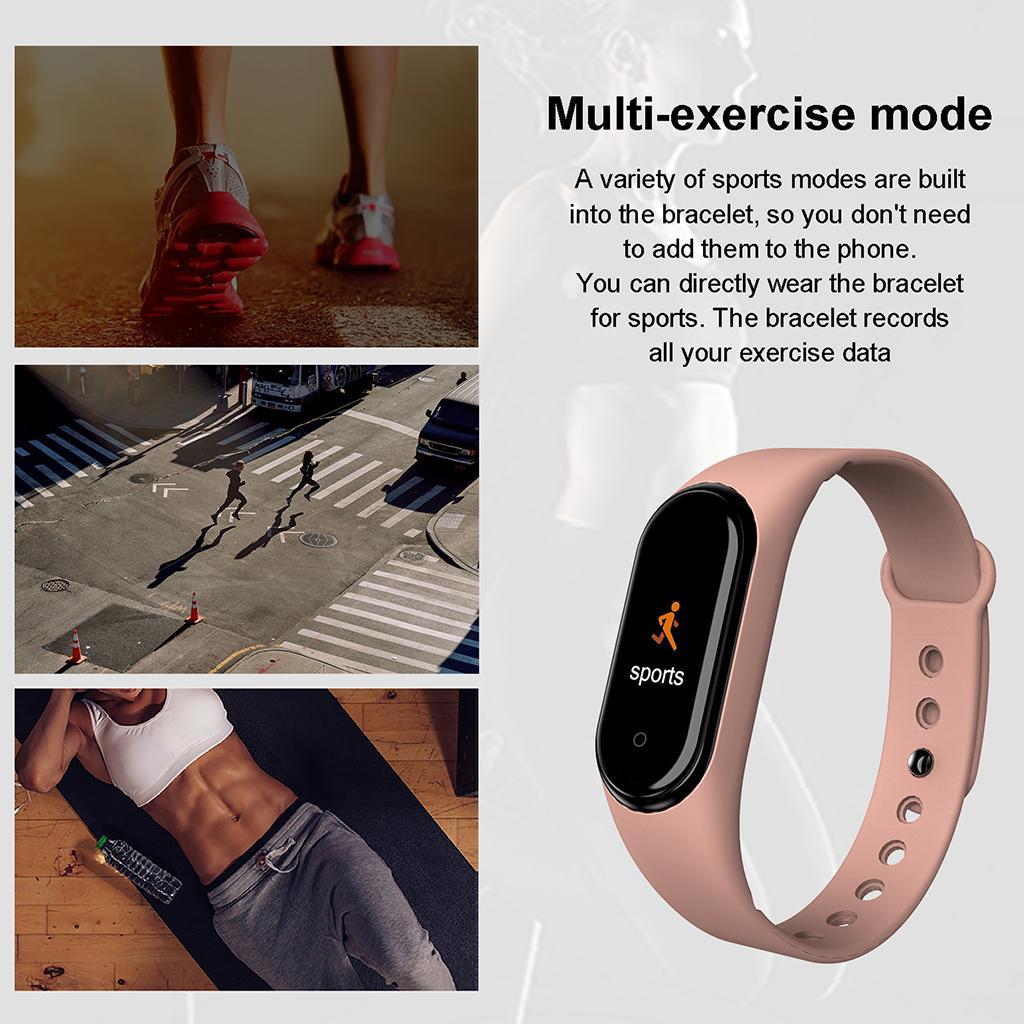 3xSmart Wristband Fitness Tracker Sport Watch Bracelet Touch Screen Red