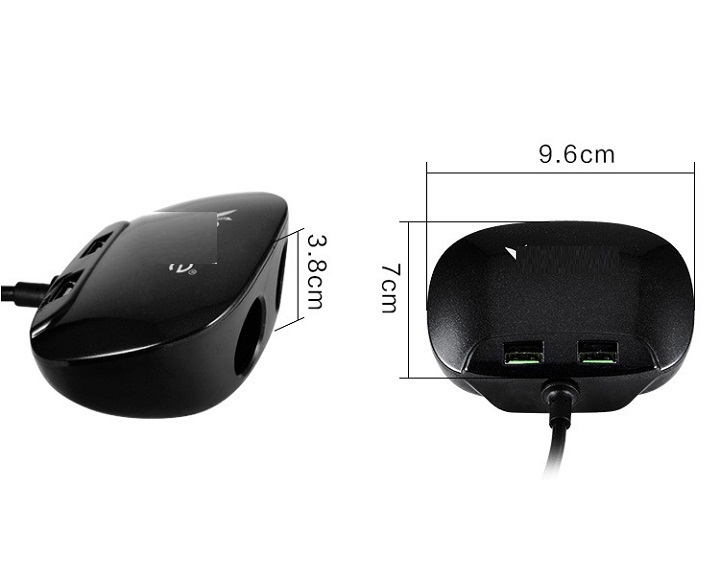Bộ chia tẩu sạc trên ô tô 2USB tích hợp cầu chì chống cháy nổ bảo vệ thiết bị M513