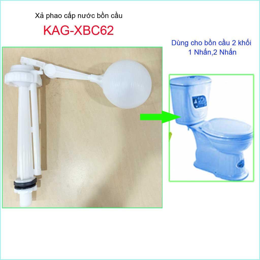 Cụm phao cấp nước bồn cầu KAG-XBC62A, cột cấp nước cho xí bệt hình trái bóng nhựa 100% lắp vừa 99% các loại cầu