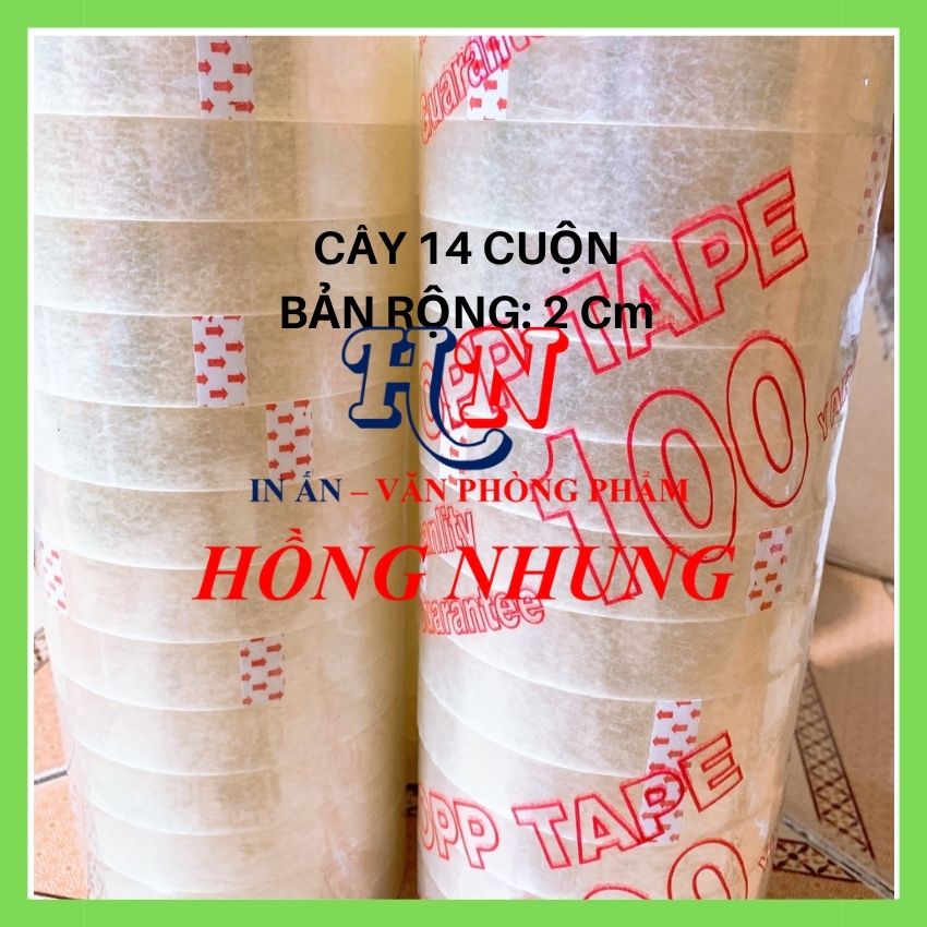 COMBO 14 Cuộn Băng Keo Trong 100 Yard, bản rộng 2Cm , chất keo siêu dính