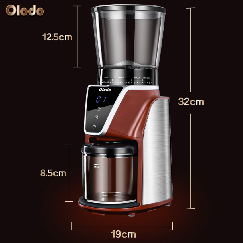 Máy xay hạt cà phê Espresso Olodo CG-001, công suất 165W, Sở hữu 31 cấp độ xay - Hàng chính hãng