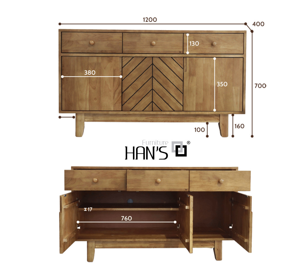 Kệ Tivi Hàn Quốc Han's Furniture MOOL S 1M2 - Antique