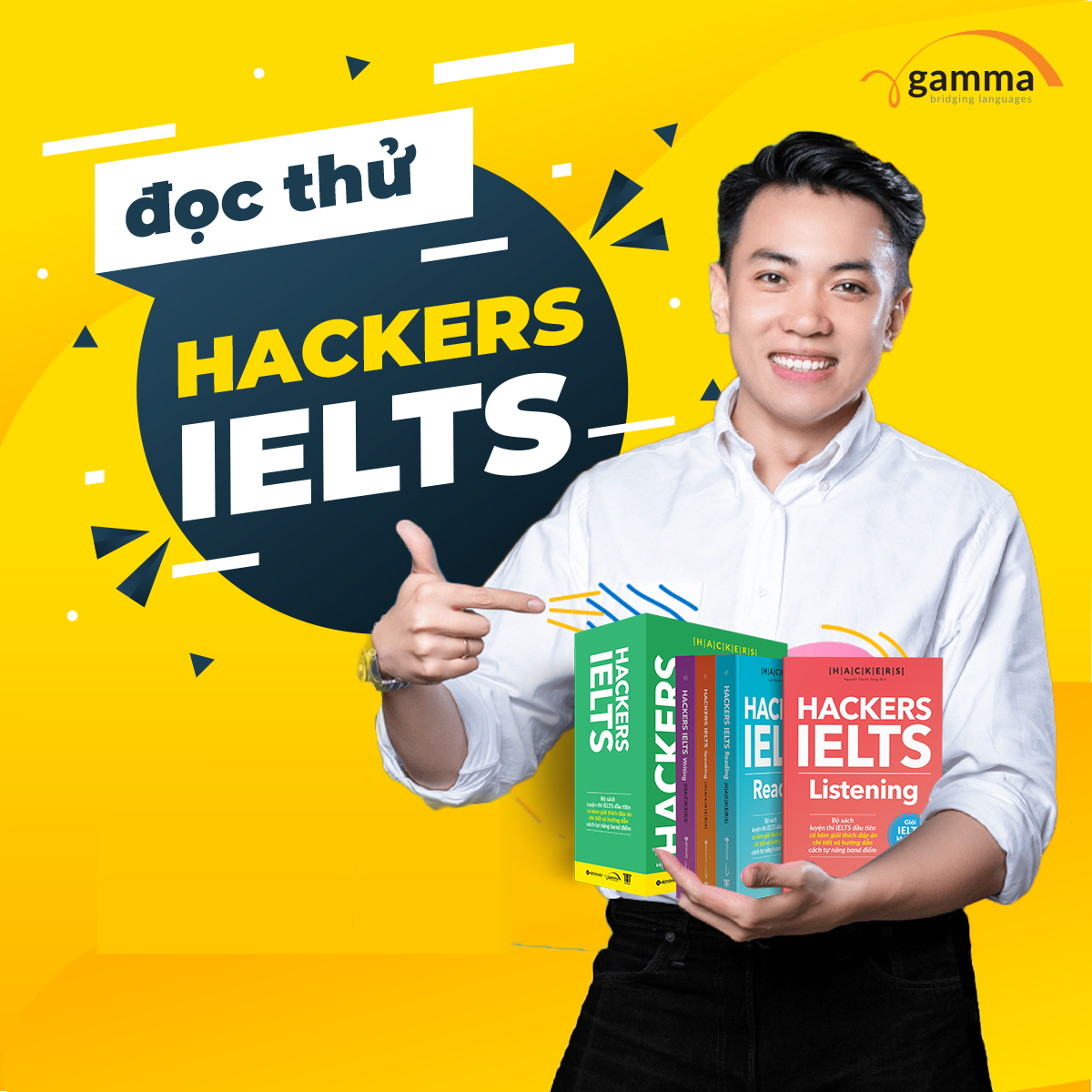 Combo Trọn Bộ 4 Cuốn Hackers IELTS (Listening + Reading + Speaking + Writing)
