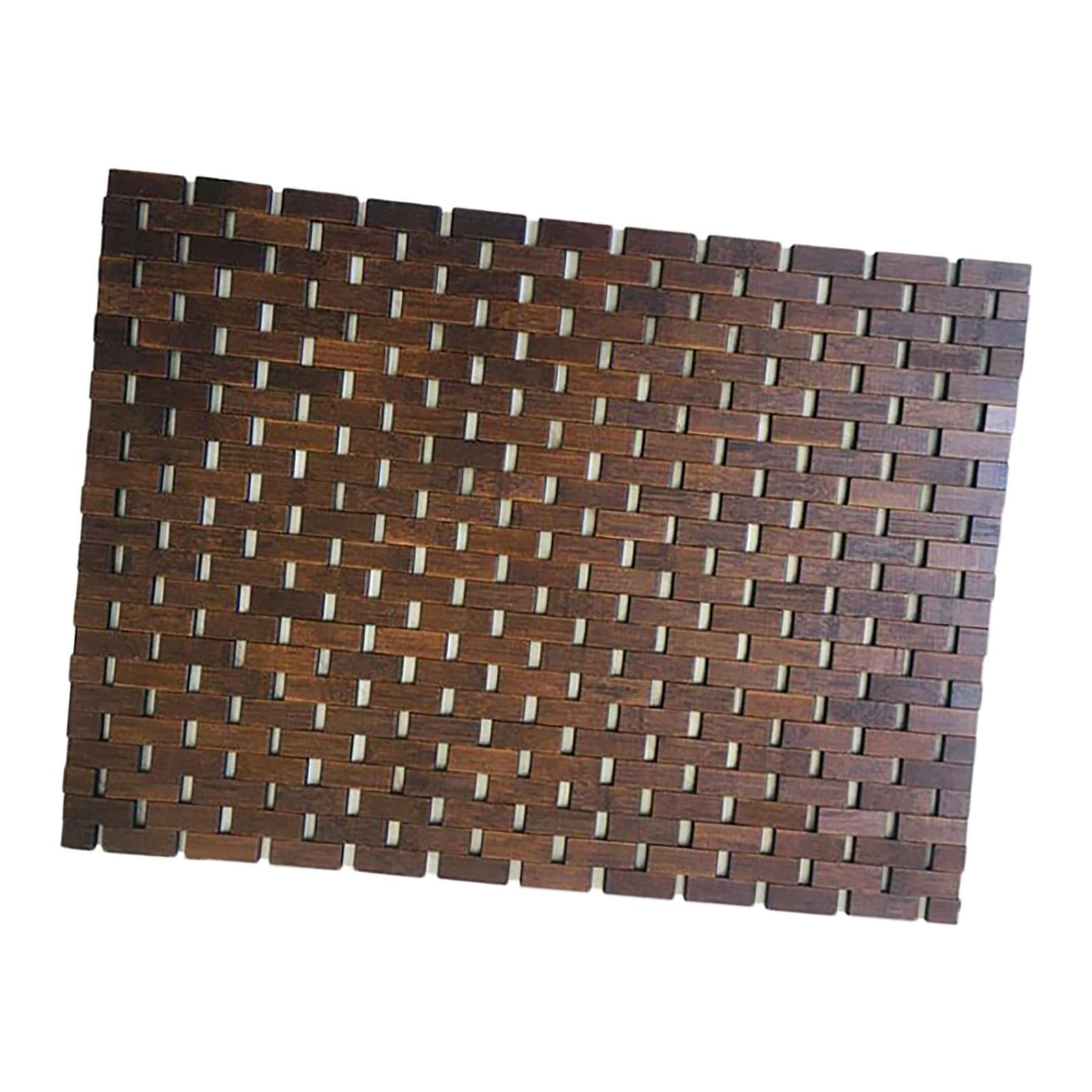 Bath Mat Anti Slip Bathmat Floor Mat Bamboo Wood Shower  Floor Rug