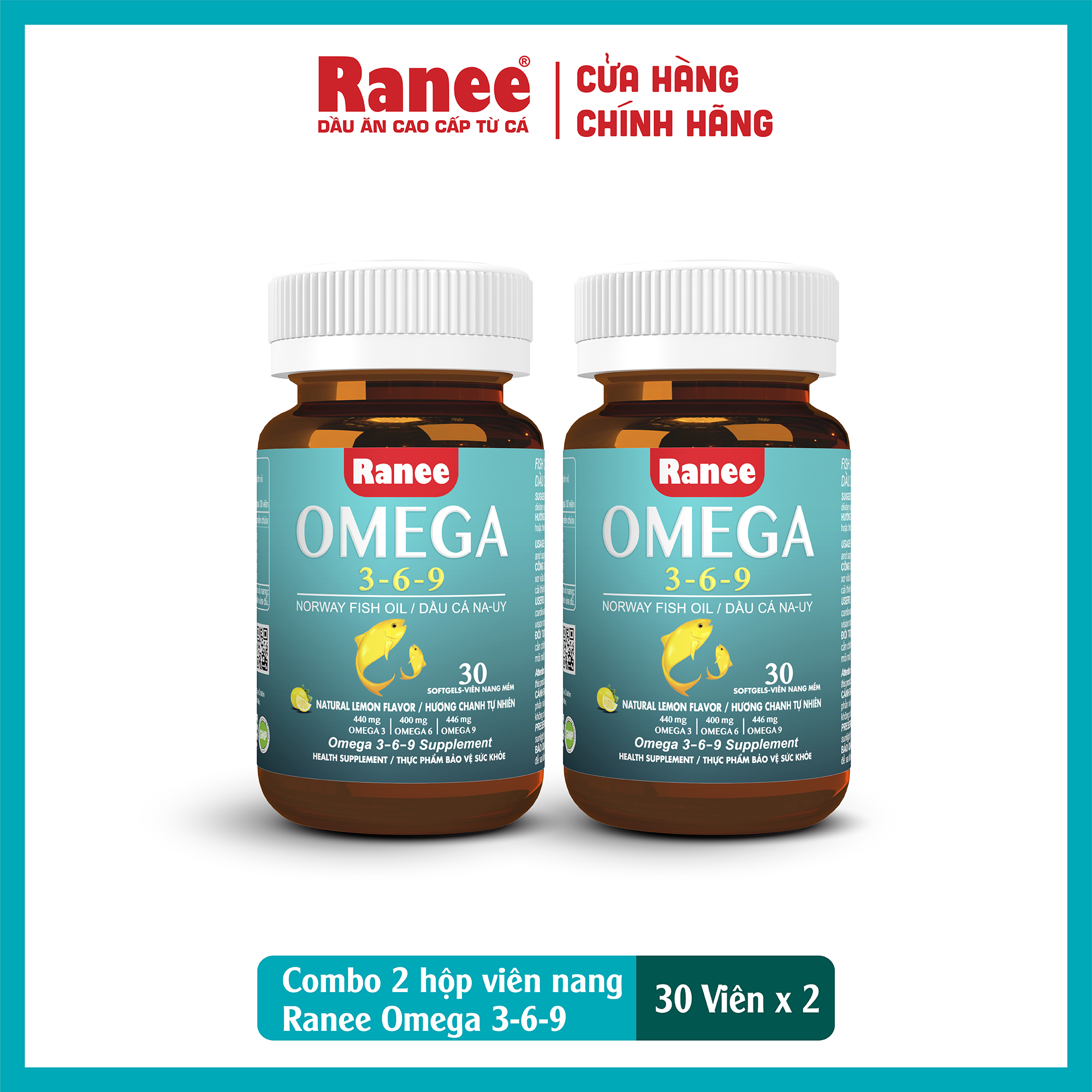 Combo 2 hộp Viên Nang Ranee Omega 3-6-9