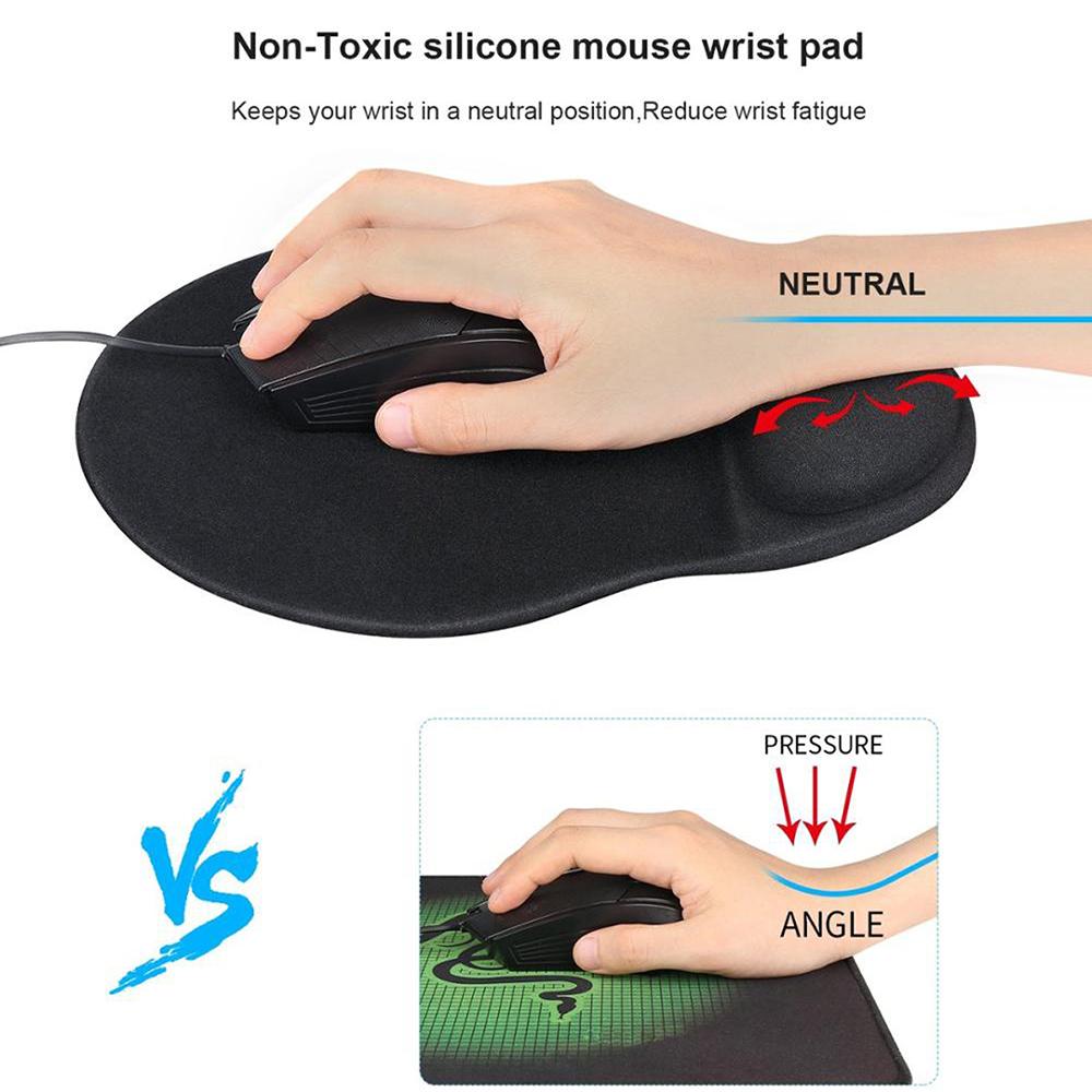 Wrist Rest Mouse Pad Memory Foam Ergonomic Design Office Mouse Pad with Non-slip Wrist Support